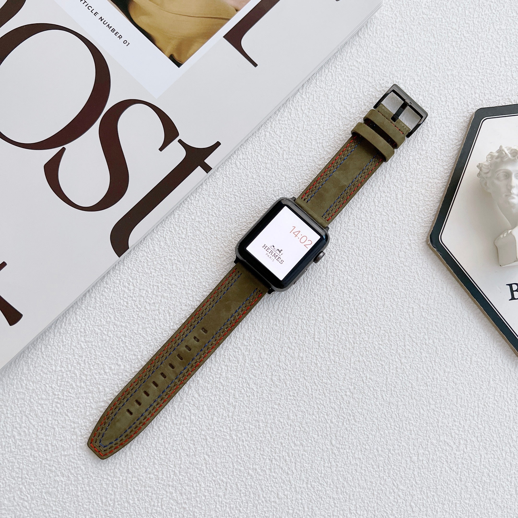 Genuine Leather Stitching Design Smart Bracelet Watch Strap Replacement for Apple Watch Ultra 2 49mm Series 9 45mm SE (2023) 44mm Series 3 2 1 42mm Apple Watch Series 6 5 4 SE 44mm SE (2022) 44mm Ultra 49mm Series 8 45mm 7 45mm Genuine Leather Stitching Design Smart Bracelet Watch Strap Replacement for Apple Watch Ultra 2 49mm Series 9 45mm SE (2023) 44mm Series 3 2 1 42mm Apple Watch Series 6 5 4 SE 44mm SE (2022) 44mm Ultra 49mm Series 8 45mm 7 45mm